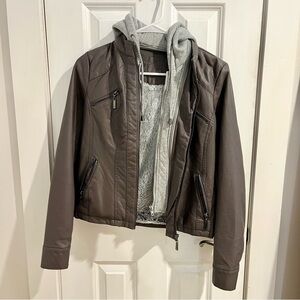 Jou Jou J2 Gray Women's Faux Leather Jacket